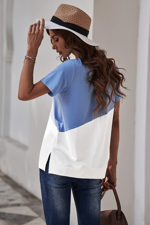Crew Neck Colorblock Tee